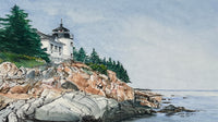 beautiful watercolor print SCÜPskin™ Deco-Sleeve of Acadia Lighthouse for PÜP SCÜP™  litter scoop holder