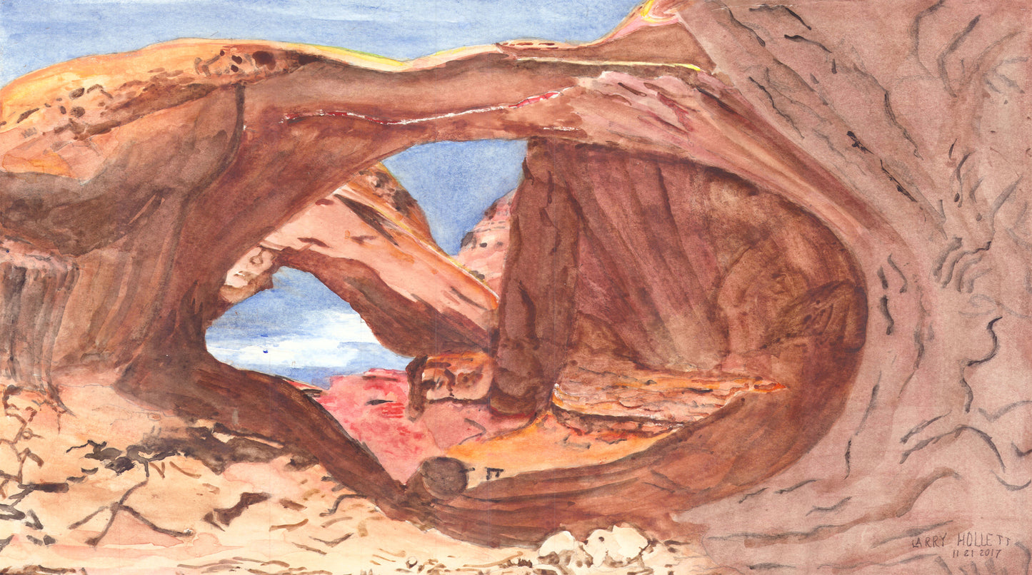 Inviting watercolor print as a SCÜPskin™ Deco-Sleeve of Arches National Park for PÜP SCÜP™ litter scoop container