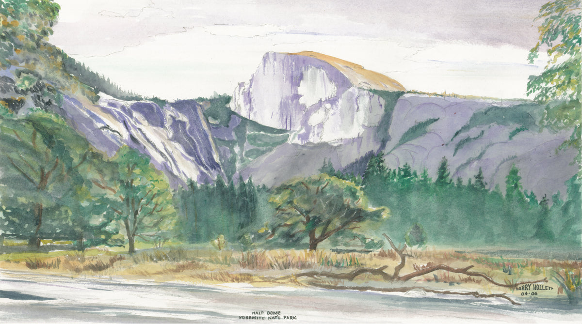 Colorful watercolor of Half Dome in Yosemite National Park as a SCÜPskin™ Deco-Sleeve for the PÜP SCÜP™ litter scoop caddy system.