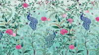Chic teal-colored floral peacock pattern SCÜPskin™ Deco-Sleeve for the PÜP SCÜP™ litter scoop caddy system.