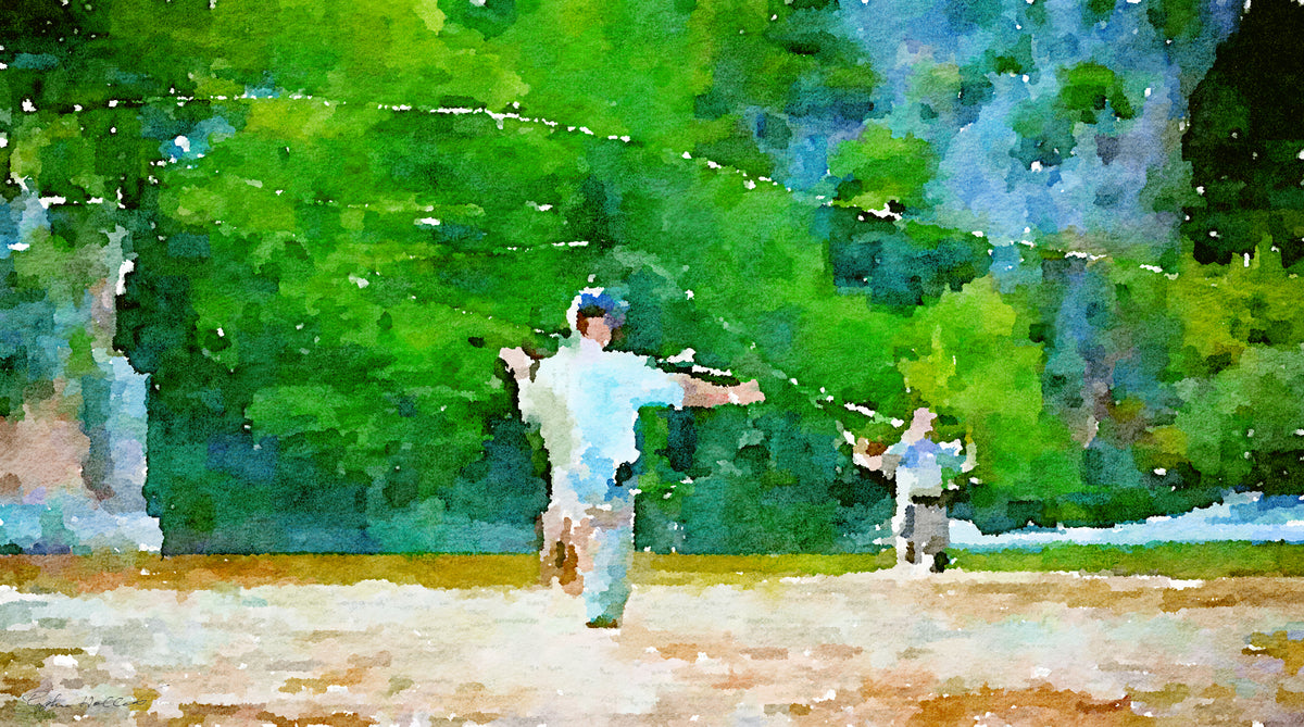  Impressionistic North Carolina fly fishing art scene as a SCÜPskin™ Deco-Sleeve for the patented PÜP SCÜP™ litter scoop caddy.