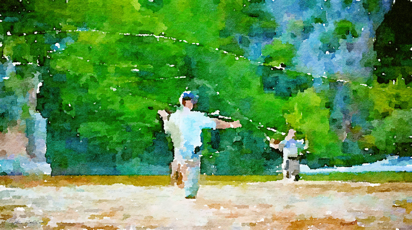  Impressionistic North Carolina fly fishing art scene as a SCÜPskin™ Deco-Sleeve for the patented PÜP SCÜP™ litter scoop caddy.