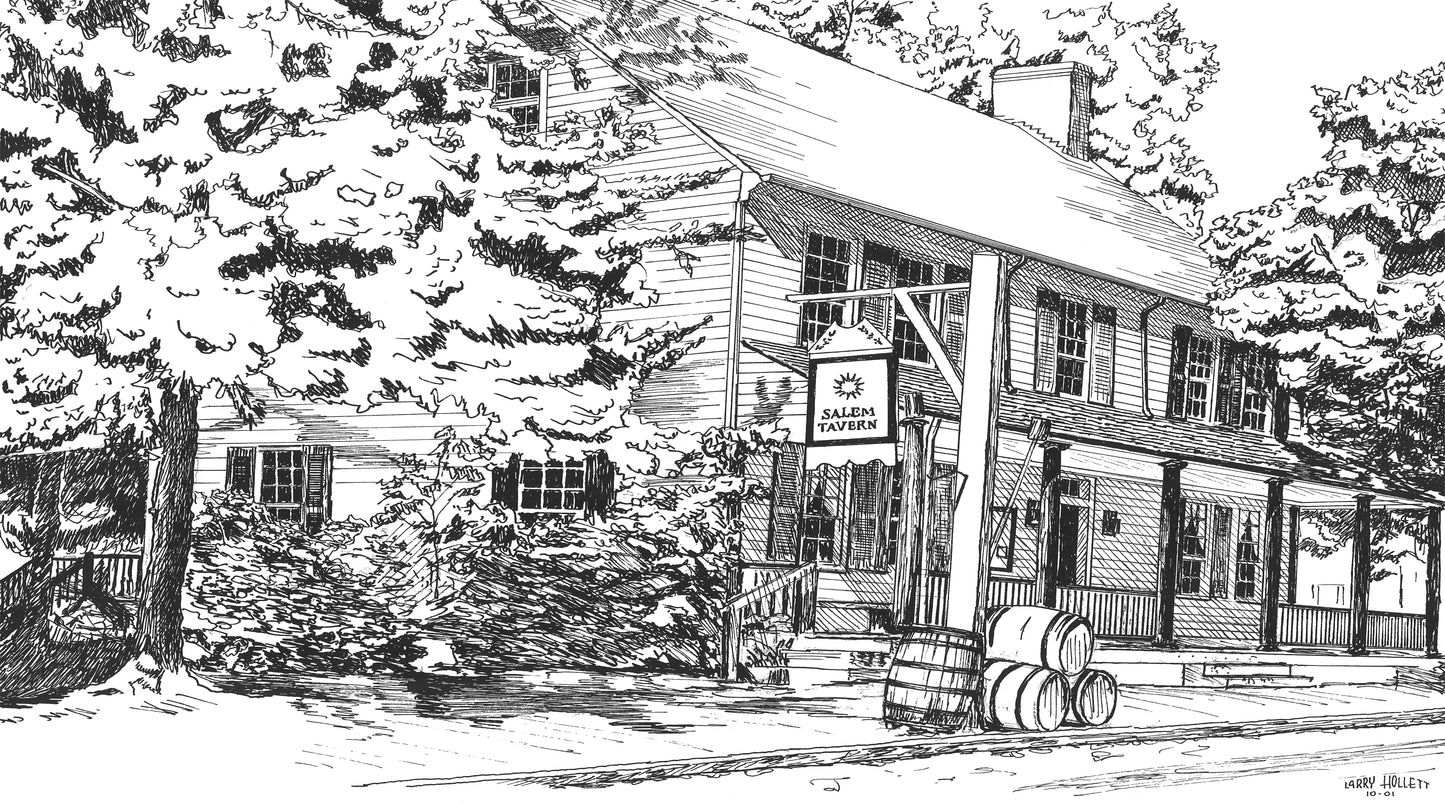 Pen and Ink artwork of Salem Tavern in Old Salem as a SCÜPskin™ Deco-Sleeve for the PÜP SCÜP™ litter scoop caddy.