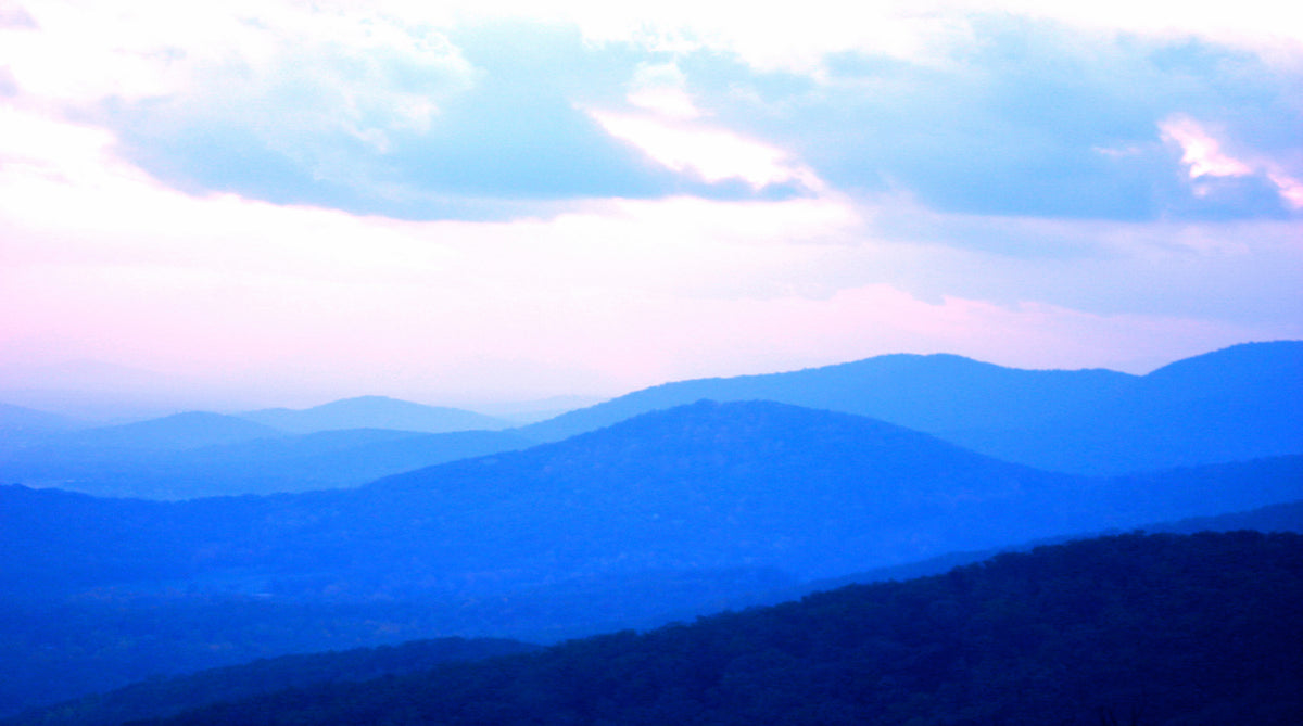 Vibrant Blue Ridge Mountains artistic SCÜPskin™ Deco-Sleeve for patented PÜP SCÜP™ litter scoop caddy