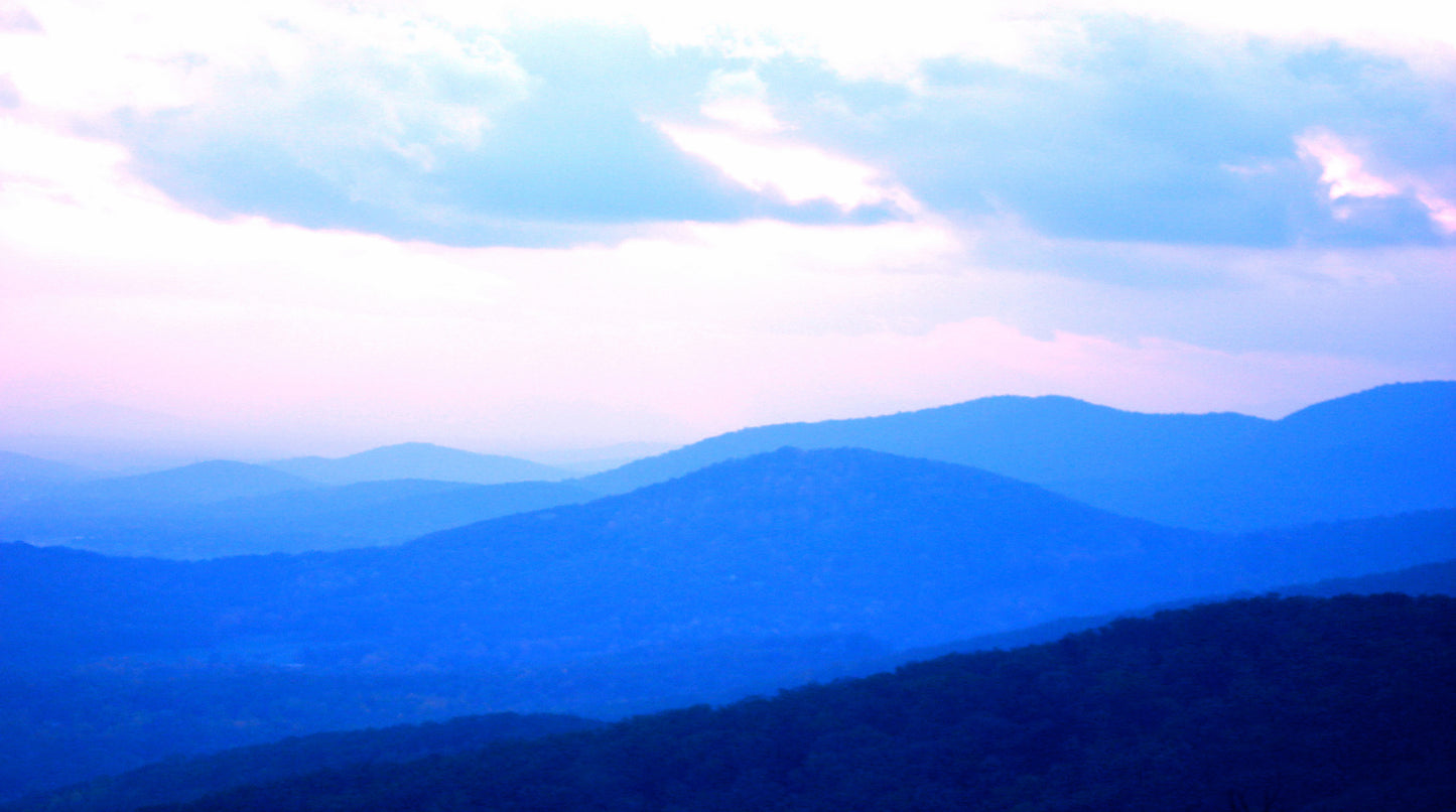 Vibrant Blue Ridge Mountains artistic SCÜPskin™ Deco-Sleeve for patented PÜP SCÜP™ litter scoop caddy