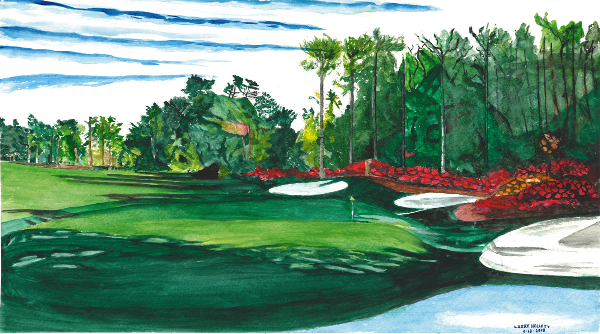 Golf lovers' favorite Hole 13 Azalea at Augusta National as a SCÜPskin™ Deco-Sleeve for the patented PÜP SCÜP™ litter scoop caddy.